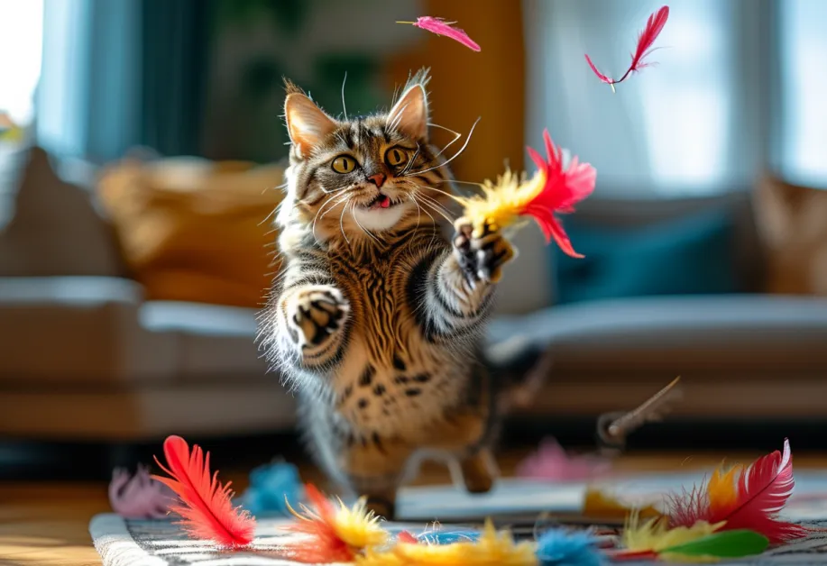 แมวขนเรียบกำลังนอนหลับในพื้นที่ที่สะอาดและอบอุ่น - บ่งบอกถึงการดูแลอย่างดีและการสร้างพื้นที่ปลอดภัย