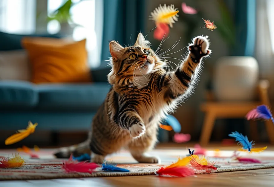 ภาพแมวในบ้านที่ปลอดภัยและสะอาด - แมวในบ้านที่ได้รับการจัดสภาพแวดล้อมที่เหมาะสม ช่วยลดความเสี่ยงจากโรคและเพิ่มความสุขในชีวิต