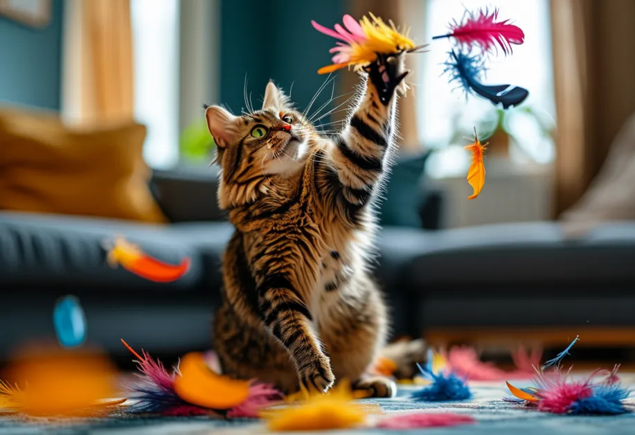 ภาพแมวกำลังนั่งในมุมที่เงียบสงบของบ้าน - แมวนั่งผ่อนคลายในพื้นที่ที่สงบและปลอดภัย สื่อถึงความสำคัญของสภาพแวดล้อมที่เหมาะสมสำหรับสัตว์เลี้ยง