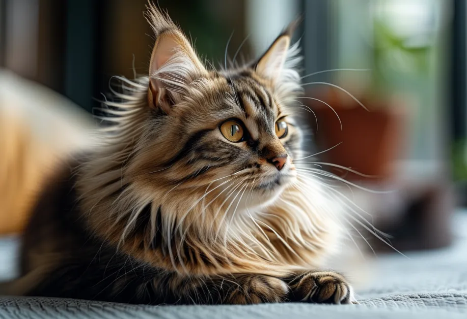 ภาพแมวกำลังจ้องมองอย่างตั้งใจ - แมวสุขภาพดีที่แสดงพฤติกรรมการสำรวจอย่างอยากรู้อยากเห็น บ่งบอกถึงความกระตือรือร้น