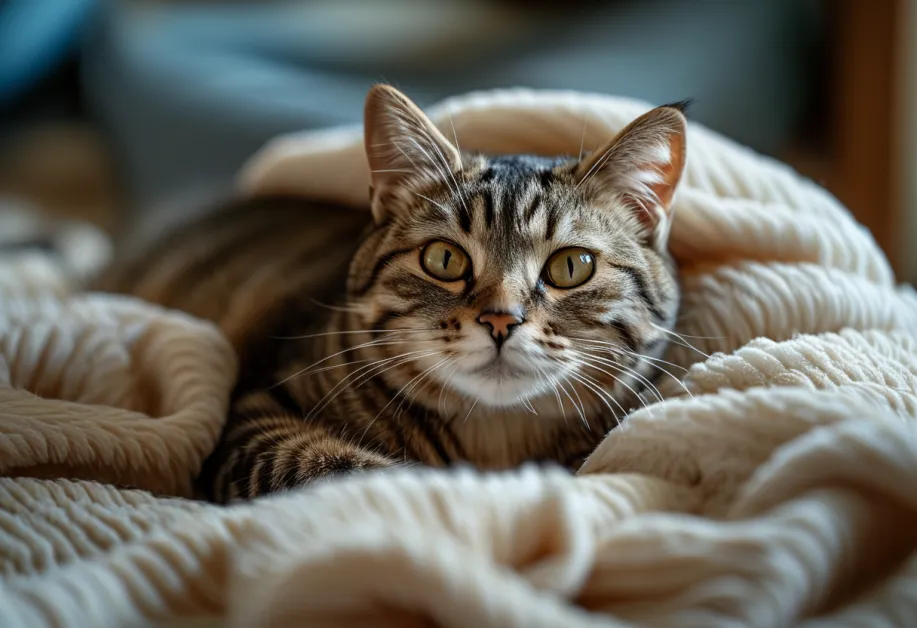 ภาพแมวสูงอายุที่กำลังนั่งมองออกไปนอกหน้าต่างอย่างสงบ - แสดงถึงความสำคัญของการจัดสภาพแวดล้อมที่ช่วยให้แมวรู้สึกสงบและผ่อนคลาย