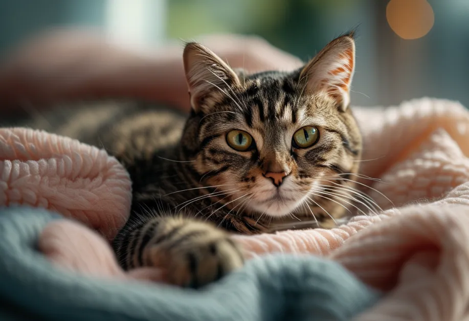 แมวพักผ่อนใกล้หน้าต่างรับแสงแดด - ภาพแมวที่นั่งพักผ่อนใกล้หน้าต่างที่มีแสงแดดอ่อน สร้างบรรยากาศอบอุ่นในบ้าน