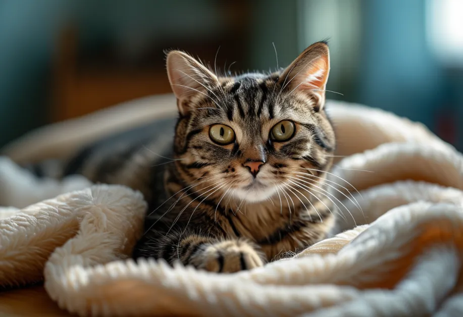 แมวสูงอายุกำลังเดินอย่างมั่นคงในพื้นที่ที่ปรับปรุงเพื่อความปลอดภัย - แสดงถึงความสำคัญของการจัดบ้านที่เหมาะสมสำหรับการเคลื่อนไหวของแมว