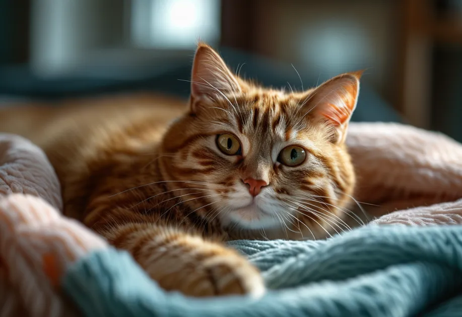 แมวขนฟูนุ่มกำลังจ้องมองอย่างสง่างาม - แมวสุขภาพดีแสดงเสน่ห์ที่เป็นเอกลักษณ์ พร้อมขนที่เงางาม