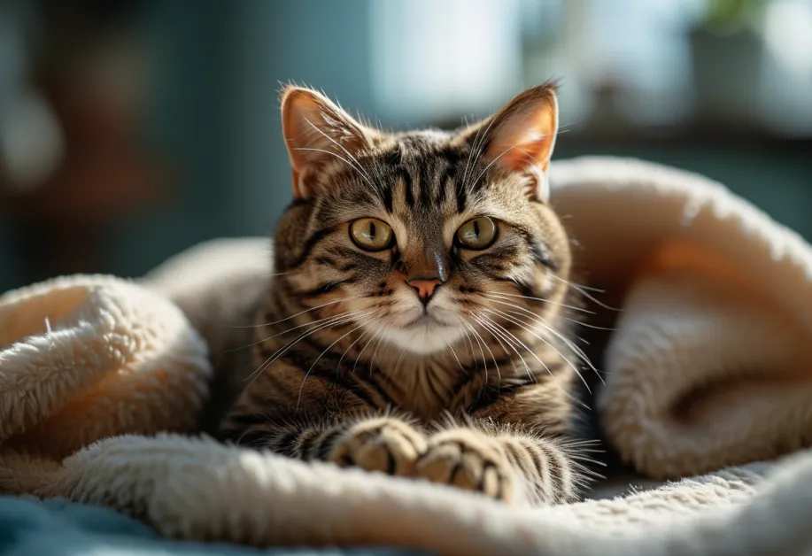 ภาพแมวกำลังสนุกกับของเล่นในบ้าน - แมวกำลังเพลิดเพลินกับการเล่น ช่วยส่งเสริมสุขภาพจิตและความสุขในชีวิตประจำวันของแมว