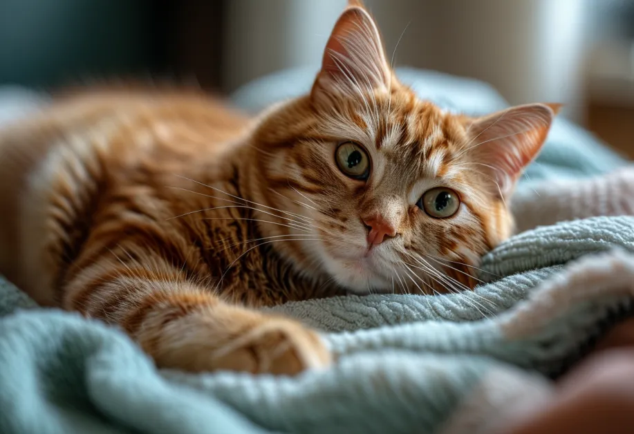 แมวสุขภาพดีนอนพักในสนามหญ้าสีเขียว - ภาพแมวสุขภาพดีเพลิดเพลินกับบรรยากาศธรรมชาติ ช่วยสร้างความผ่อนคลายและส่งเสริมสุขภาพที่ดีให้กับแมว.