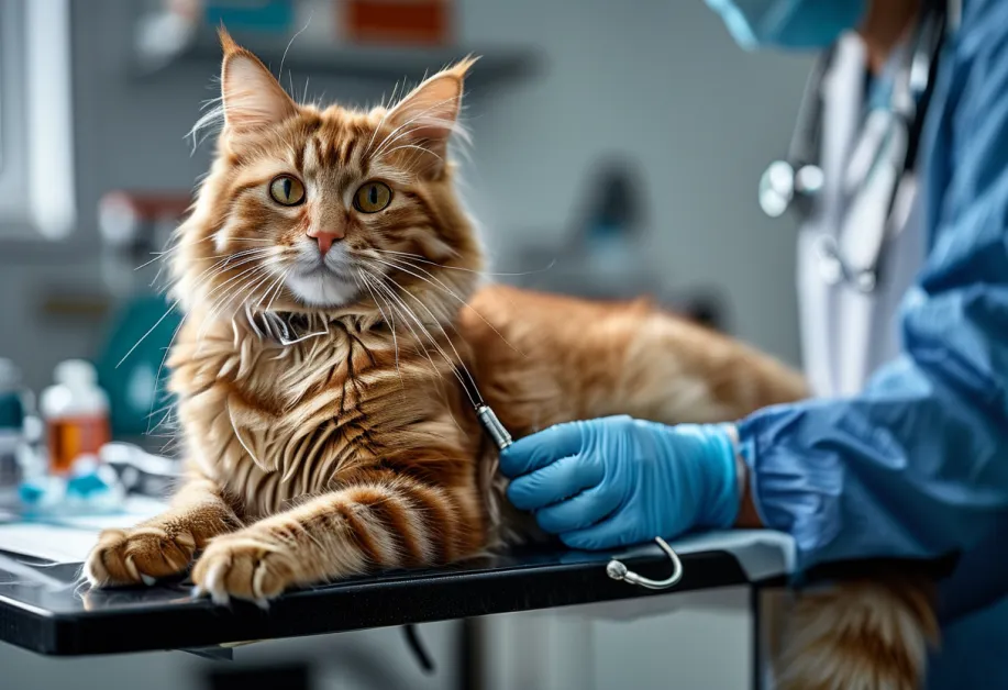 แมวนั่งอย่างสง่างามใต้แสงแดดในสวน - การดูแลที่ดีช่วยให้แมวสุขภาพดีและมีความสุข.