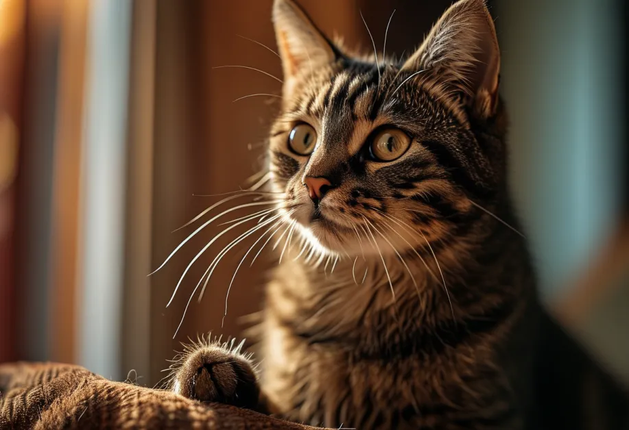 ภาพแมวสูงวัยที่กำลังสนใจของเล่นเชิงโต้ตอบที่กระตุ้นจิตใจ - เน้นถึงกิจกรรมที่ช่วยส่งเสริมการเรียนรู้และความสนุกสำหรับแมว