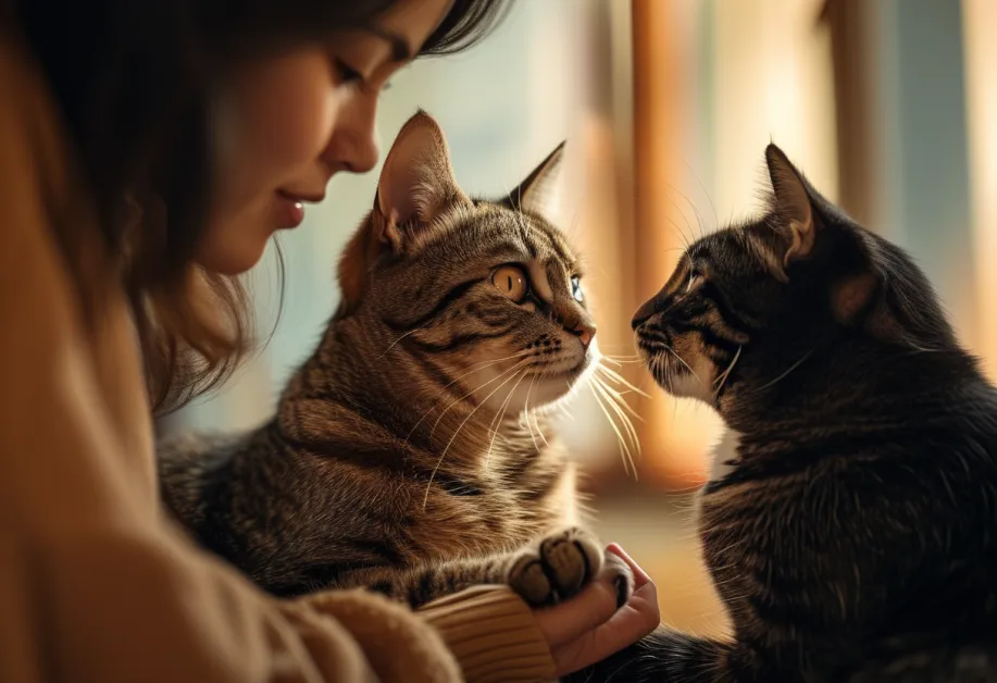 แมวกำลังเดินเล่นบนพื้นไม้ในบ้านที่สะอาด - การจัดพื้นที่ในบ้านให้เหมาะสมช่วยเสริมสุขภาพและความสุขของแมว.