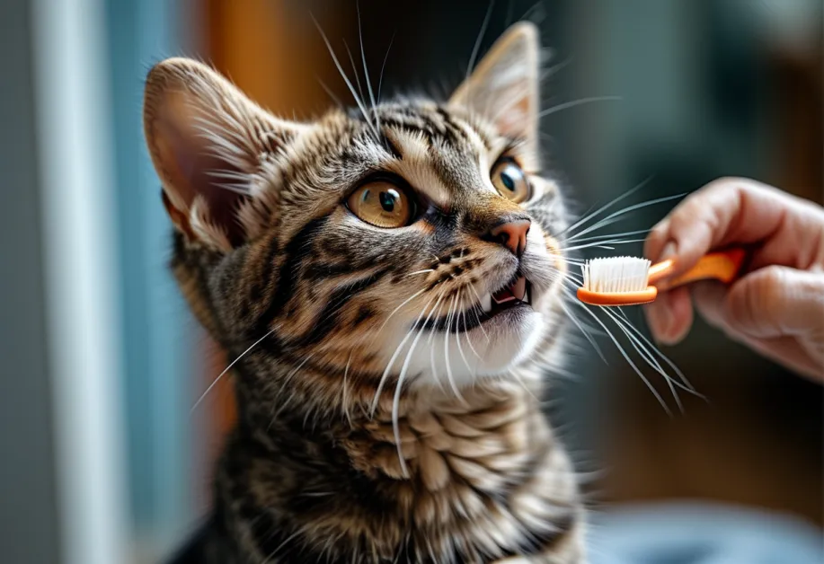 แมวนั่งอยู่บนพื้นไม้ในบ้านที่อบอุ่น - สภาพแวดล้อมที่เหมาะสมช่วยให้แมวมีความสุขและผ่อนคลาย.