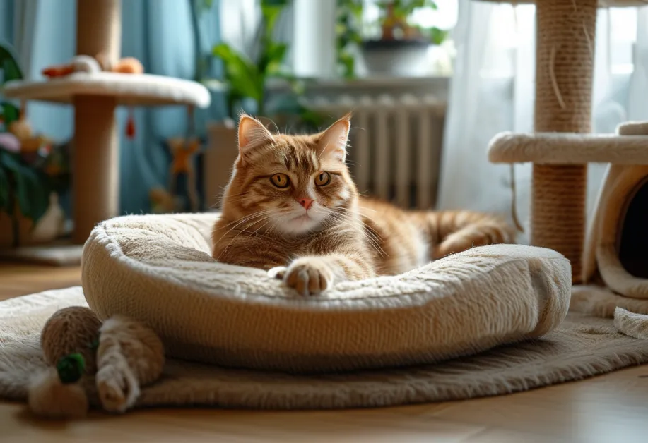 แมวนอนหลับบนผ้าห่มอุ่นในบ้าน - แมวที่กำลังนอนหลับบนผ้าห่มที่เตรียมไว้เพื่อเพิ่มความอบอุ่นในฤดูหนาว