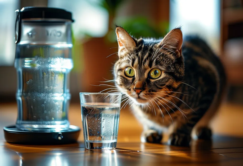 ภาพแมวสูงวัยกำลังเพลิดเพลินกับการเล่นของเล่นที่มีแสงไฟอ่อนๆ - สื่อถึงการเพิ่มกิจกรรมที่ช่วยเสริมสุขภาพจิตของแมววัยชรา