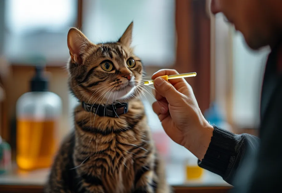 ภาพแมวสูงวัยกำลังเพลิดเพลินกับของเล่นโปรด - แสดงถึงการส่งเสริมความกระตือรือร้นและความสุขในแมวอาวุโส