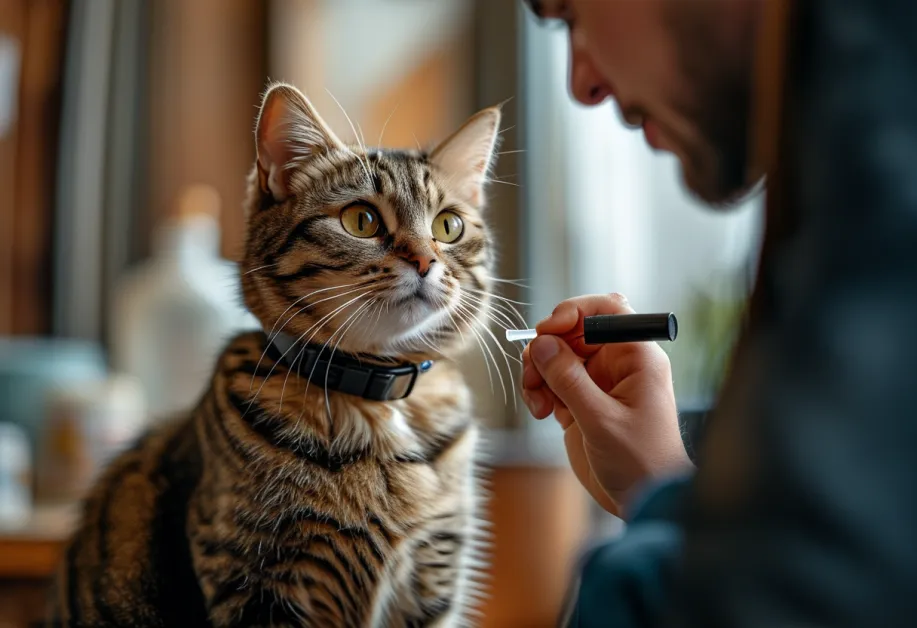 แมวสูงวัยกำลังเดินอย่างช้าๆ ในพื้นที่ที่จัดให้ปลอดภัย - แสดงถึงความสำคัญของการจัดพื้นที่เพื่อการเคลื่อนไหวที่ปลอดภัยสำหรับแมว