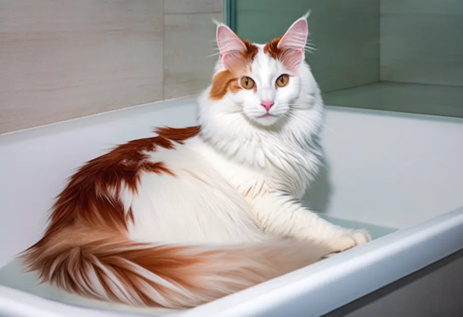 ภาพแมวที่กำลังทำความสะอาดหูด้วยความตั้งใจ - แสดงให้เห็นถึงความสำคัญของการดูแลสุขภาพหูของแมว เพื่อลดการสะสมของสิ่งสกปรกและป้องกันโรคหู