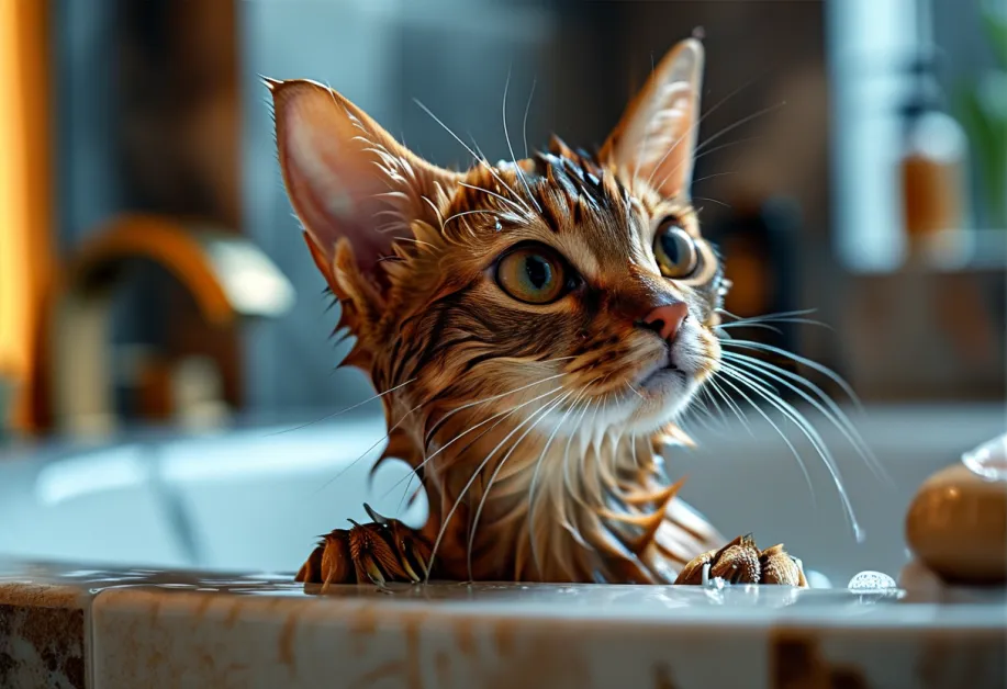 แมวขี้เล่นกับหูที่สะอาดสดใส ตัวช่วยเสริมสุขภาพและความสุขของสัตว์เลี้ยง