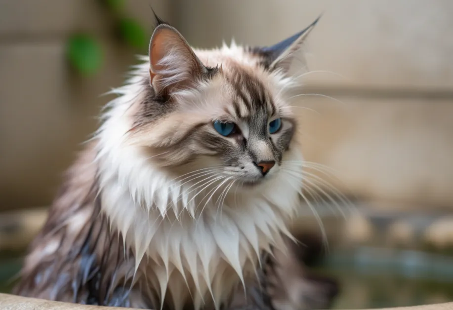 แมวขนสวยเงางามนอนสบายในบรรยากาศอบอุ่น - การดูแลแมวขนยาวด้วยผลิตภัณฑ์ที่ปลอดภัยและเป็นธรรมชาติ สร้างสุขภาพผิวหนังที่ดีในทุกฤดูกาล