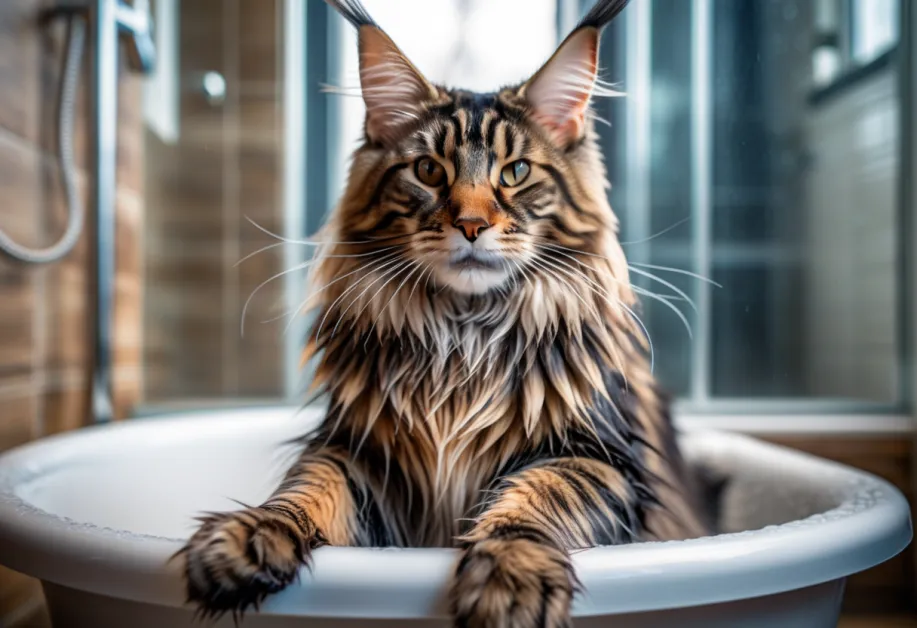 แสดงภาพแมวขนยาวที่ได้รับการกรูมมิ่งอย่างมืออาชีพ ขนเงางามและไม่พันกัน เพิ่มความน่ารักให้กับแมวของคุณ