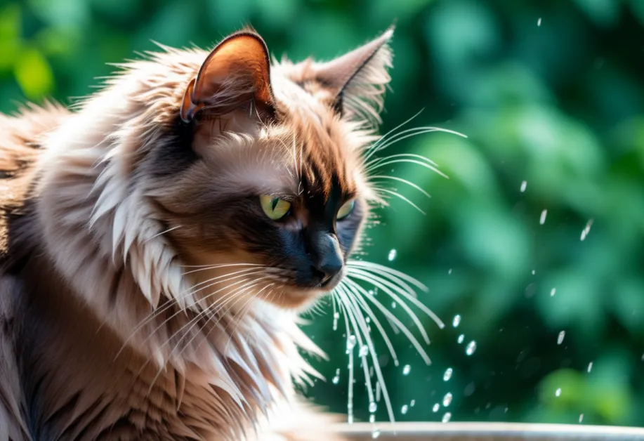 ภาพแมวขนสั้นที่ได้รับการดูแลขนอย่างดี สะท้อนถึงสุขภาพผิวหนังและการกรูมมิ่งที่มีประสิทธิภาพ