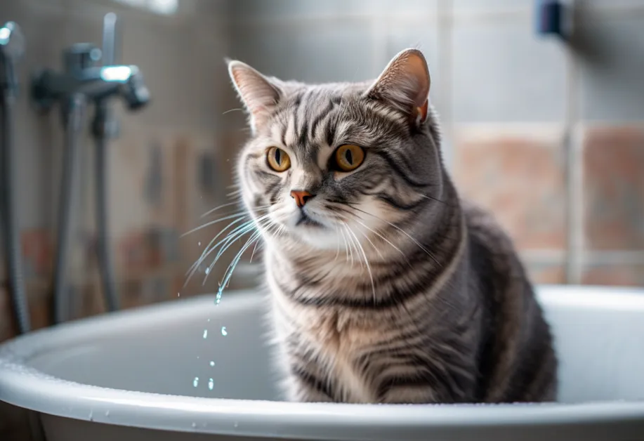 รูปภาพแมวกำลังทำความสะอาดตัวเอง - แสดงถึงพฤติกรรมตามธรรมชาติของแมวที่ช่วยลดกลิ่นและรักษาความสะอาด ขนสวยงามและสุขภาพดี