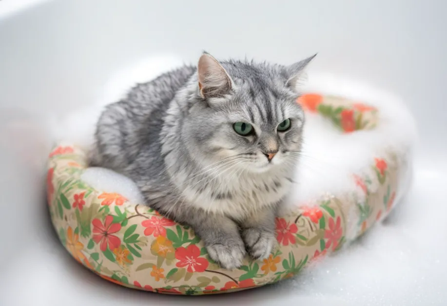 แมวนอนอย่างสบายใจหลังจากการทำความสะอาดหู สุขภาพหูที่ดีช่วยเพิ่มความสุขให้กับแมวของคุณ