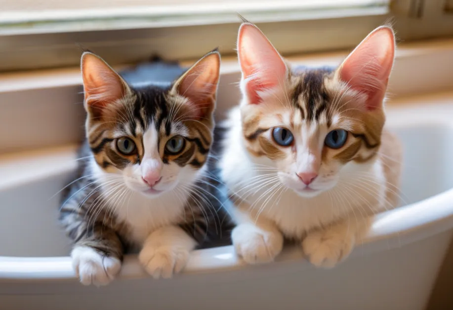 การเตรียมตัวก่อนอาบน้ำแมว - ภาพแสดงการเตรียมอุปกรณ์และพื้นที่สำหรับอาบน้ำแมว เพื่อให้การอาบน้ำสะดวกและรวดเร็ว