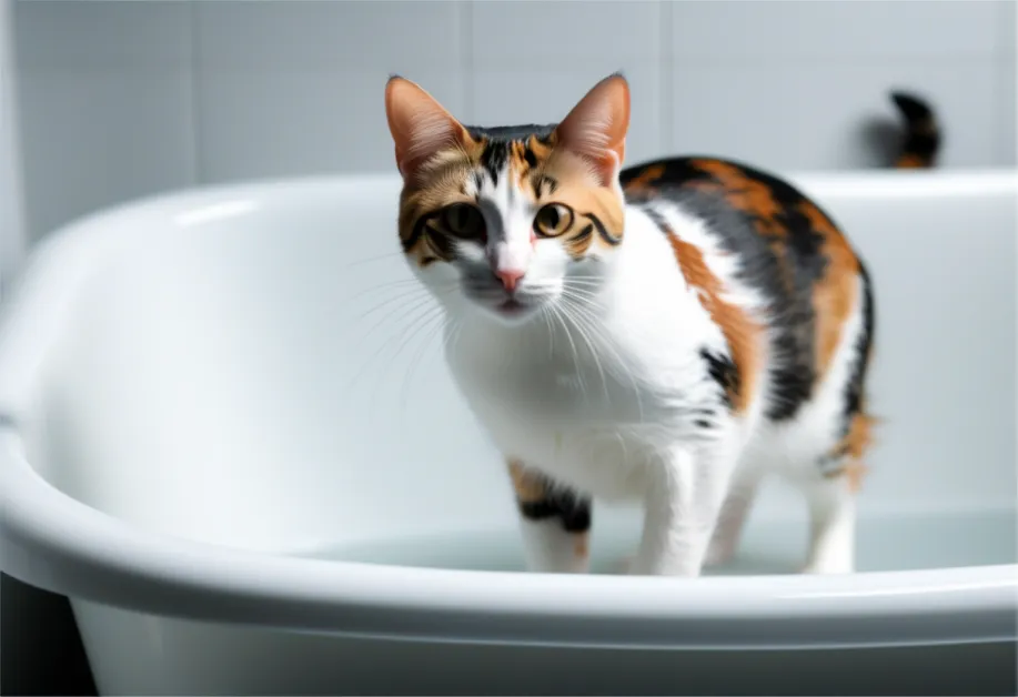 การดูแลสุขภาพแมวระหว่างอาบน้ำ - ภาพเจ้าของกำลังดูแลแมวในระหว่างการอาบน้ำ ช่วยลดความเครียดให้แมวรู้สึกสบาย