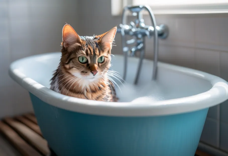 ภาพการแปรงขนแมวด้วยแปรงที่เหมาะสม - แสดงวิธีการแปรงขนแมวที่ช่วยลดการพันกันและขจัดขนหลุดร่วงอย่างมีประสิทธิภาพ เหมาะสำหรับแมวทุกสายพันธุ์