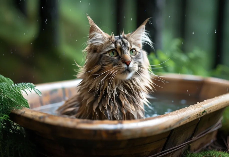 การใช้แปรงหวีขนบนแมวขนฟู - เจ้าของกำลังหวีขนแมวขนฟูด้วยแปรงที่เหมาะสม เพิ่มความเงางามให้กับขนและลดการพันกันในแมวขนยาว