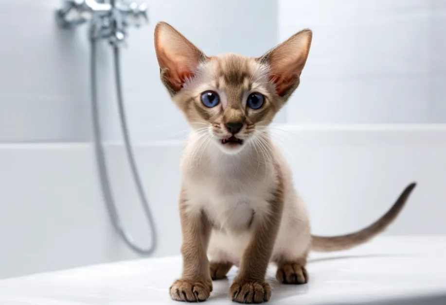 แมวน่ารักในผ้าขนหนูหลังอาบน้ำ เคล็ดลับดูแลแมวให้อบอุ่นและสบายตัว