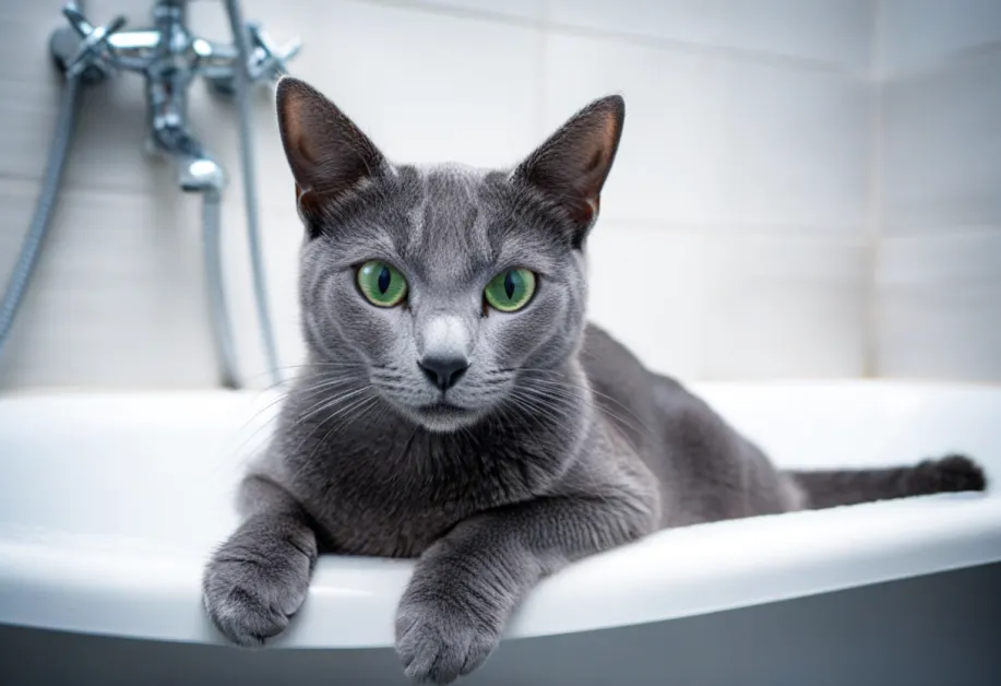 แมวนอนสบายหลังการอาบน้ำ พร้อมขนที่สะอาดและเงางาม - การเลือกแชมพูที่เหมาะสมช่วยเพิ่มสุขภาพและความสบายให้แมว