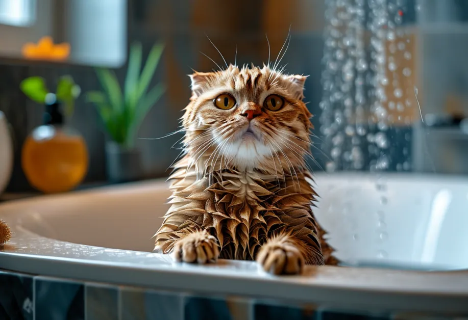 ภาพแมวเล่นอย่างมีความสุขในบ้านที่สะอาดและสดชื่น - พื้นที่สะอาดและการดูแลผิวหนังอย่างเหมาะสมช่วยให้แมวรู้สึกสบายและมีชีวิตชีวา พร้อมลดความเสี่ยงต่อปัญหาผิวหนังและกลิ่นไม่พึงประสงค์