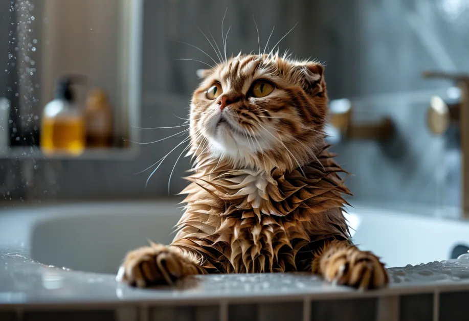 เคล็ดลับการจับเล็บแมวอย่างถูกวิธีเพื่อการตัดเล็บที่ปลอดภัย ภาพเจ้าของแมวใช้กรรไกรตัดเล็บแบบพิเศษ ตัดเล็บอย่างระมัดระวังเพื่อป้องกันการบาดเจ็บ.