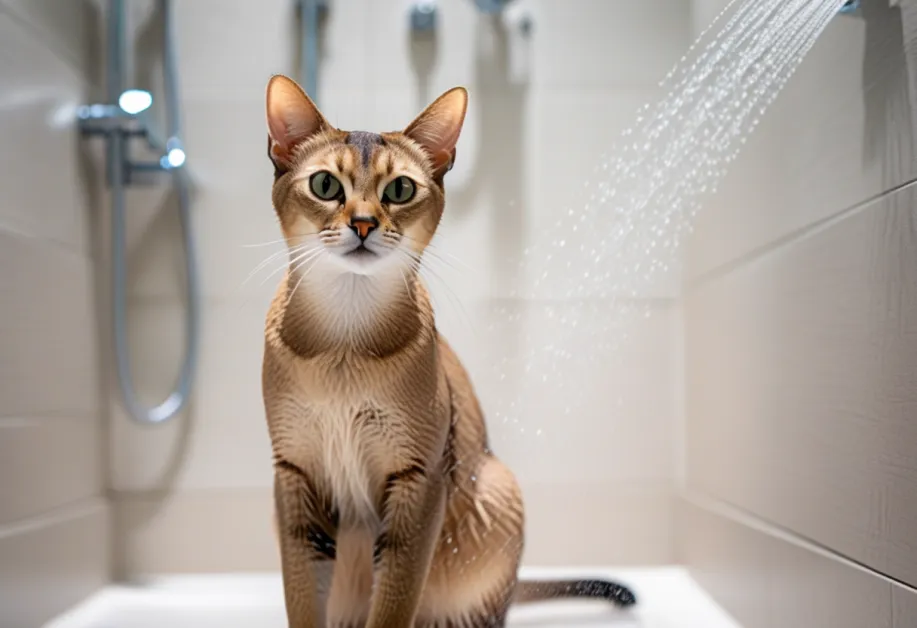 แมวลายขาวดำกำลังอาบน้ำในอ่างขนาดเล็ก - แมวลายขาวดำกับอ่างอาบน้ำขนาดเล็กที่ดูน่ารัก เหมาะสำหรับบทความที่พูดถึงการใช้อุปกรณ์อาบน้ำแมวขนาดพกพา