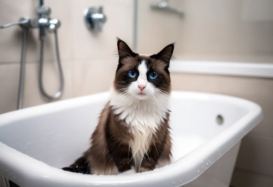 แมวที่สะอาดและสุขภาพดีหลังการอาบน้ำ เสริมสร้างความมั่นใจให้กับเจ้าของในทุกการดูแล