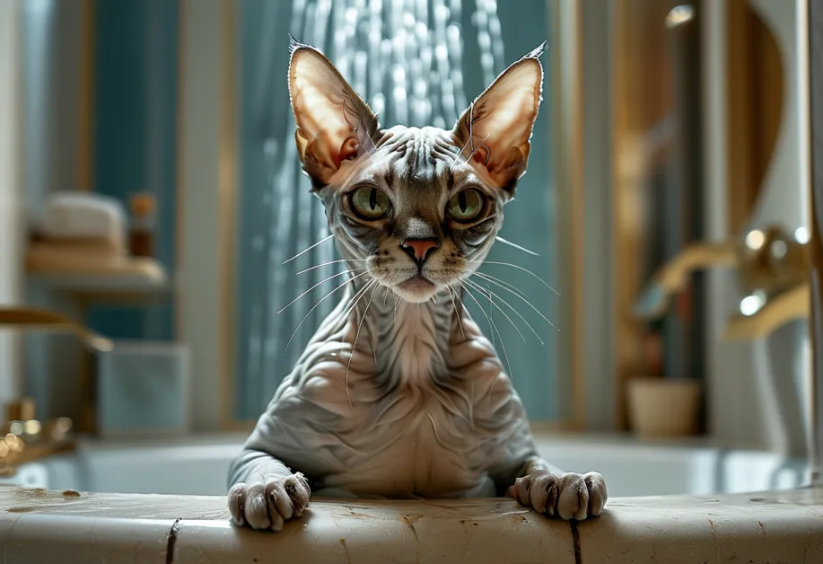 ภาพแมวกำลังเล่นอย่างสดใสหลังจากได้รับการดูแลหู - แสดงถึงความสุขและความมั่นใจของแมวเมื่อมีหูที่สะอาดและสุขภาพดี