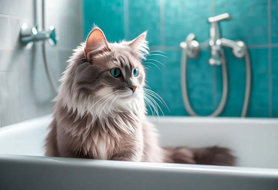 ภาพผลิตภัณฑ์ทำความสะอาดแมวคุณภาพสูงที่ช่วยลดกลิ่นไม่พึงประสงค์และดูแลผิวหนังแมวให้สุขภาพดี