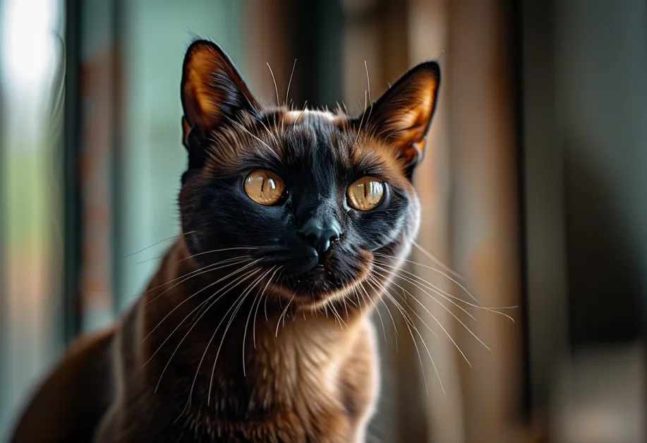 ภาพประกอบการฝึกพฤติกรรมแมว: แมวนั่งผ่อนคลายบนชักโครกในห้องน้ำที่จัดเตรียมไว้ ภาพสุดท้ายที่แสดงถึงความสำเร็จของการฝึกฝน เพื่อให้แมวและเจ้าของใช้ชีวิตร่วมกันได้อย่างลงตัว