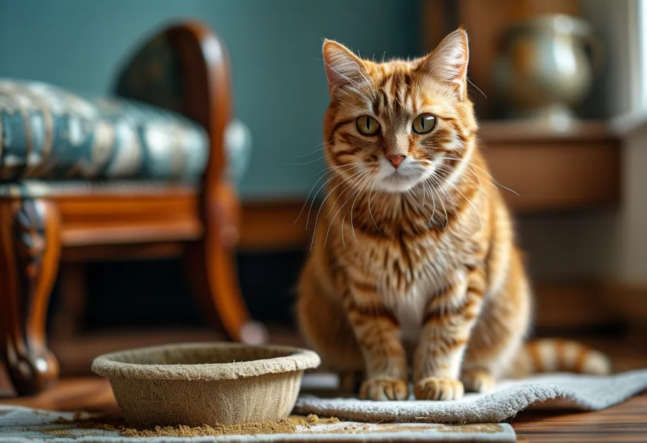 ภาพประกอบการฝึกแมว: แมวกำลังใช้ชักโครกโดยไม่มีอุปกรณ์เสริม บ่งบอกถึงความสำเร็จสูงสุดในกระบวนการฝึกฝนที่ช่วยให้แมวสามารถใช้ชักโครกได้เอง