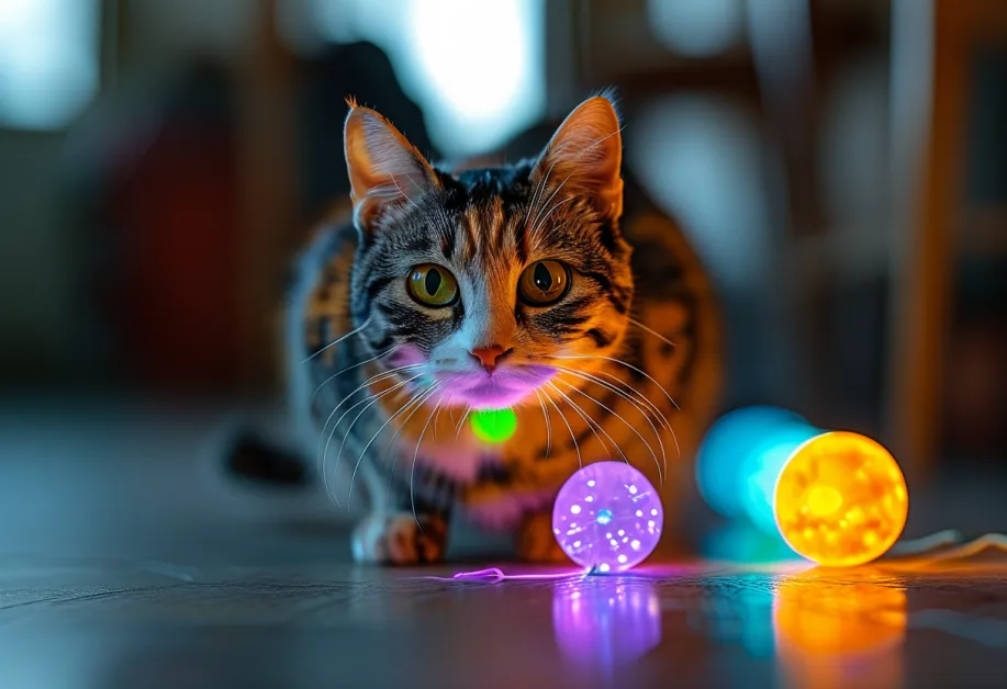 ลูกบอลแมวไฟ LED - เพิ่มความสนุกในการเล่นทั้งกลางวันและกลางคืน