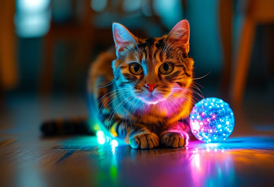 ลูกบอลแมวไฟ LED - เพิ่มความสนุกในการเล่นทั้งกลางวันและกลางคืน