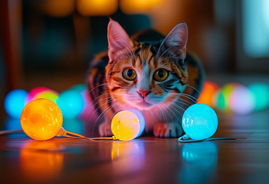 ลูกบอลแมวไฟ LED - เพิ่มความสนุกในการเล่นทั้งกลางวันและกลางคืน