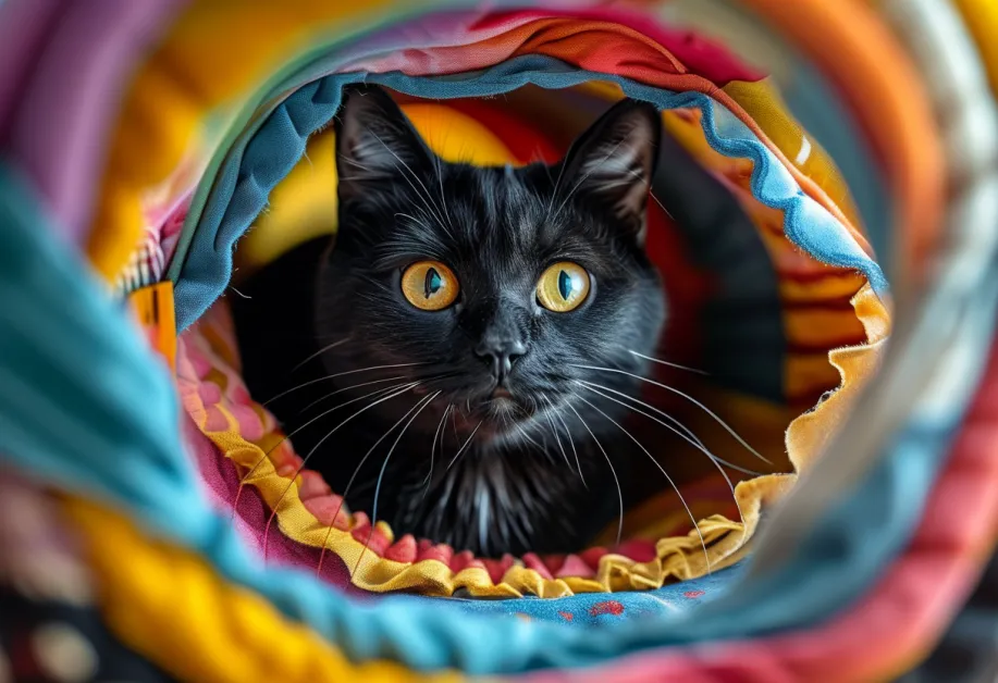 อุโมงค์แมวพับได้ - ให้แมวของคุณได้สนุกกับการซ่อนตัวและสำรวจ