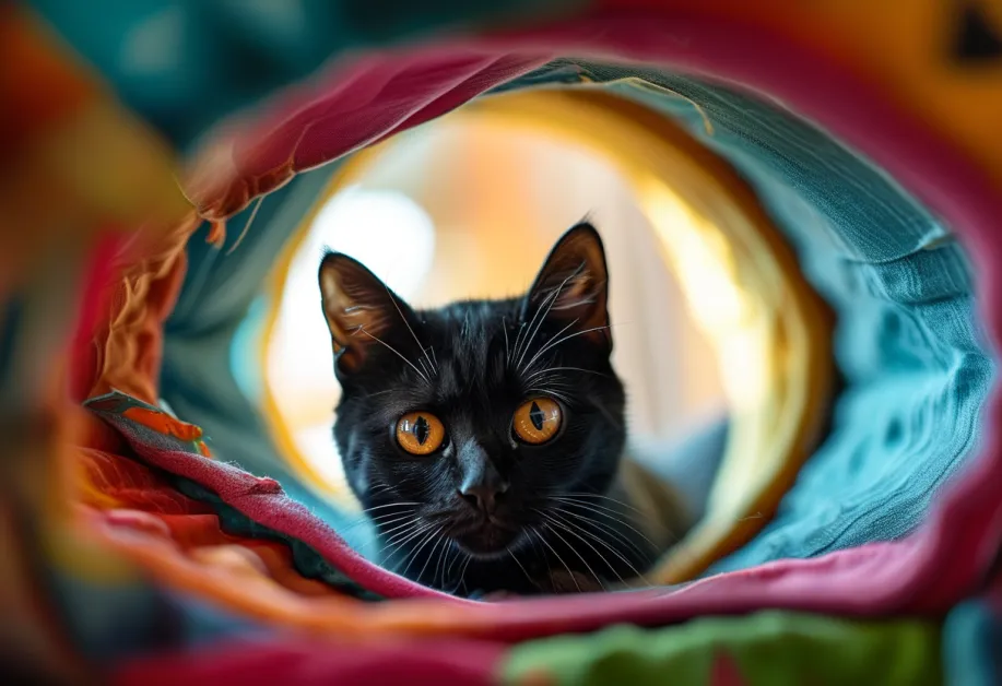 อุโมงค์แมวแบบพับได้ - อุโมงค์แมวดีไซน์ทันสมัย เหมาะสำหรับการซ่อนตัวและเล่นซุกซน