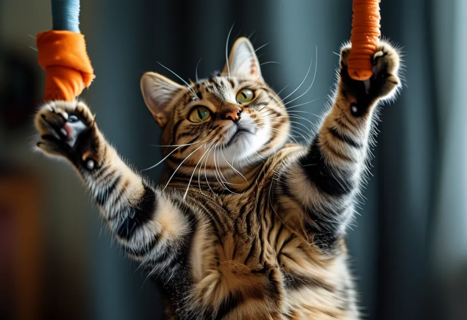 ของเล่นแมวแบบไม้จูงขน ช่วยกระตุ้นการเล่นและพัฒนาทักษะการล่าตามธรรมชาติของแมว