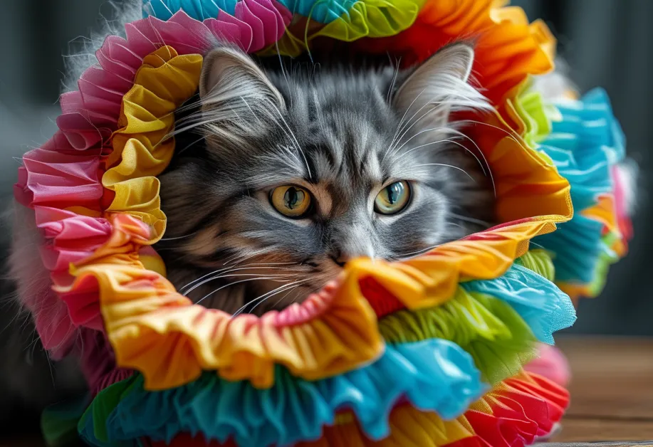 ของเล่นแบบไม้จูงขนฟู สีสันสดใสดึงดูดแมวให้กระโดดและเล่นอย่างสนุกสนาน