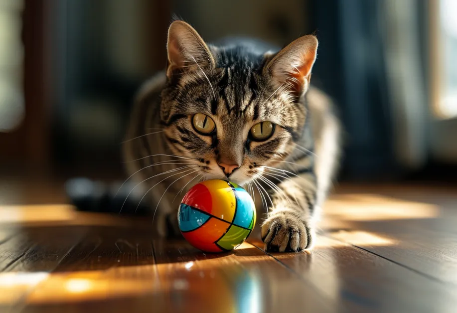 ลูกบอลแมวพร้อมเสียงกระตุ้น - ลูกบอลที่สร้างเสียงเพื่อดึงดูดความสนใจของแมวและเสริมสร้างทักษะการเล่น