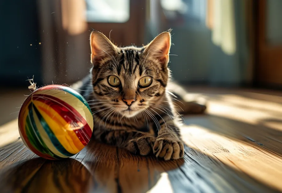 ลูกบอลแมวสีสันสดใส - ช่วยกระตุ้นการออกกำลังกายและการเล่นอย่างมีความสุข