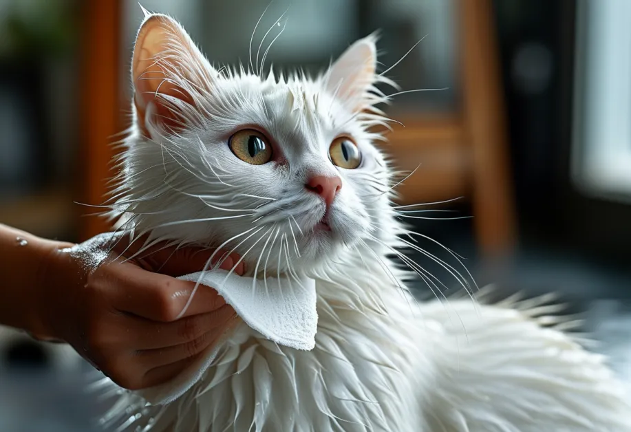 ชุดอุปกรณ์ดูแลขนแมวแบบครบชุด ประกอบด้วยแปรง หวี และกรรไกร ออกแบบมาเพื่อการดูแลขนที่ง่ายและสะดวก