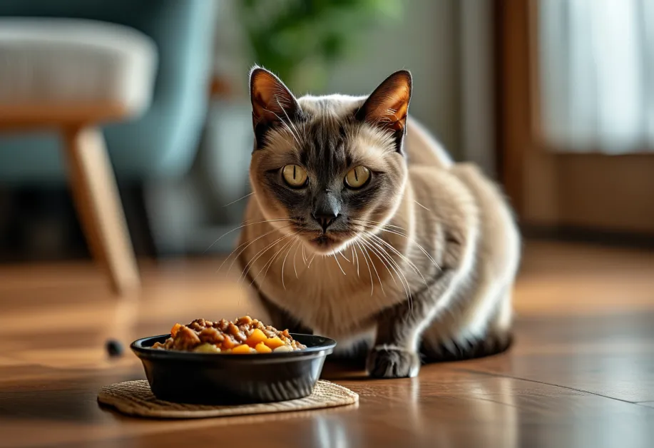 แมวเลียปากอย่างเอร็ดอร่อยหลังลองอาหารแบบแห้งที่อุดมด้วยสารอาหาร - อาหารที่ช่วยให้แมวมีสุขภาพแข็งแรงในทุกมื้อ